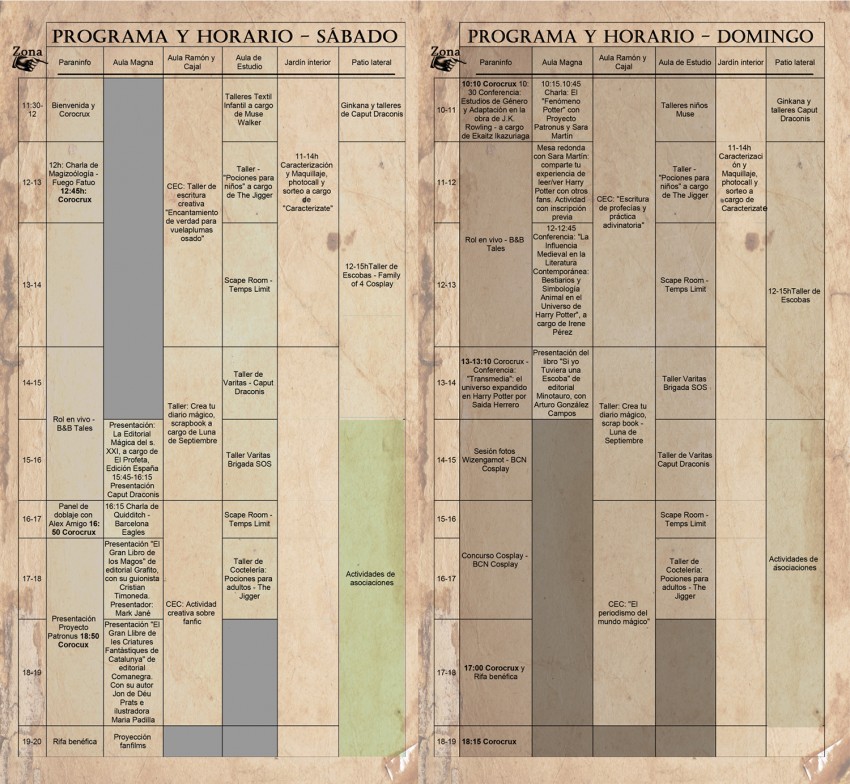 horarios pottercon programa