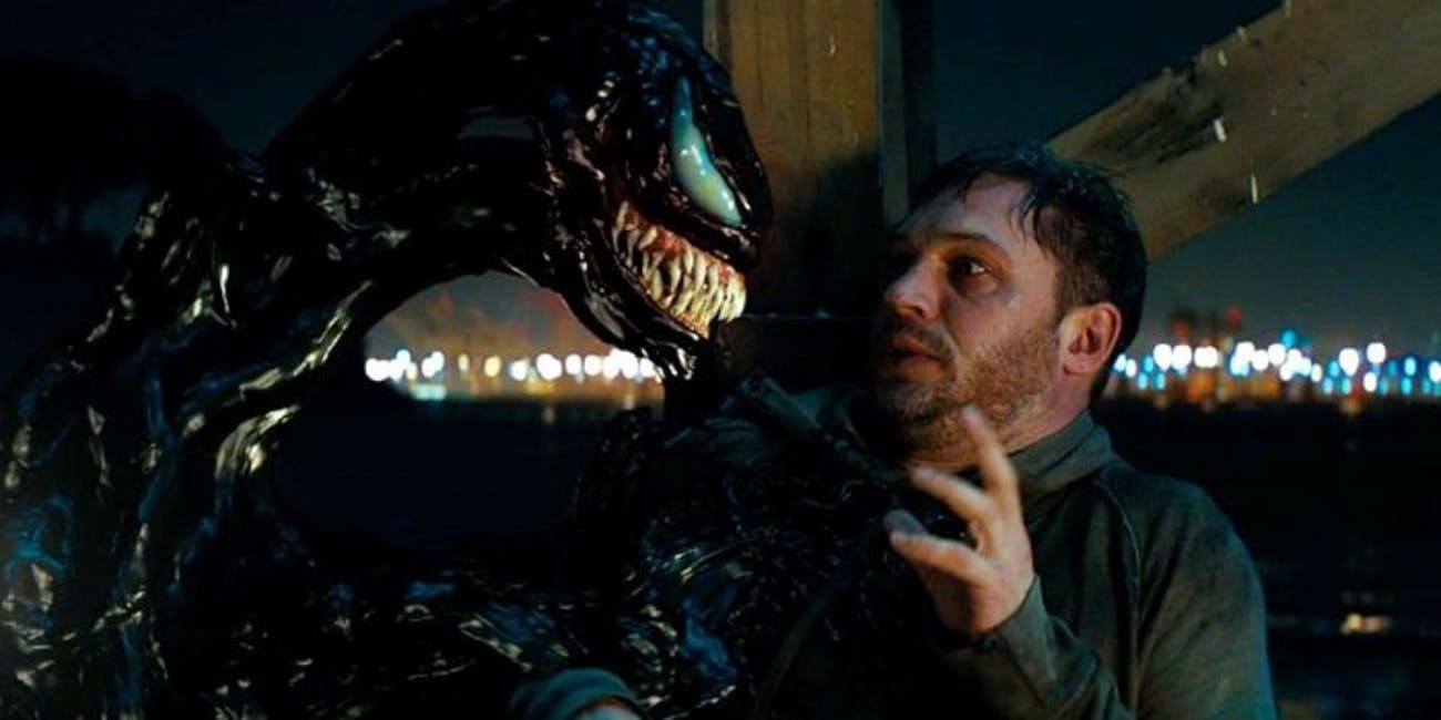 venom converses with eddie brock in the venom movie